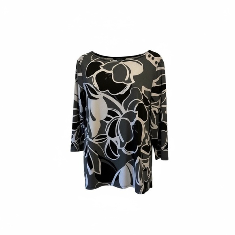 Croft & Barrow Monochrome Floral Blouse